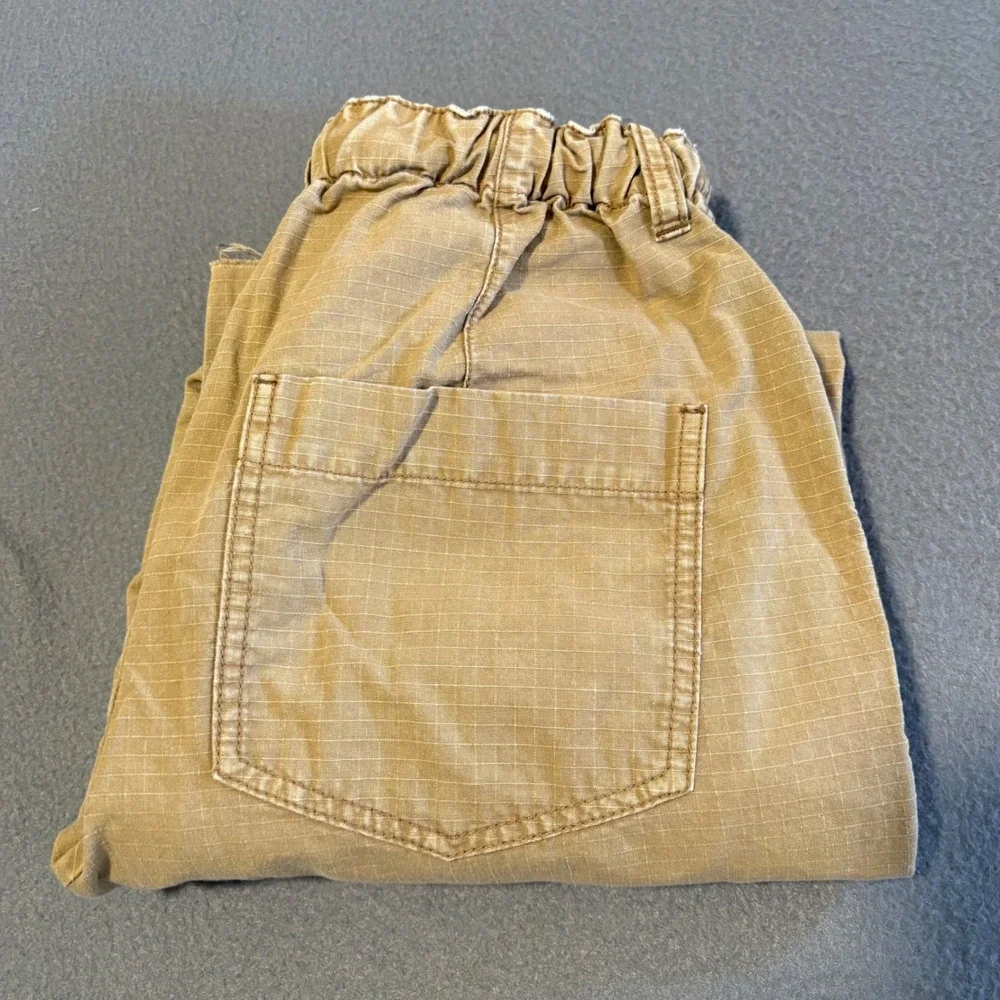 Free People Cargo Pants Womens XS Tan Ripstop Drawstring Raw Hem OB1170572